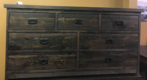 Rustic 5 Piece Fusion Queen Bedroom Set in Ebony Finish S-235