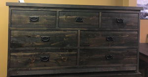 Rustic 6 Piece Barn Door Queen Bedroom Set in Ebony S-156
