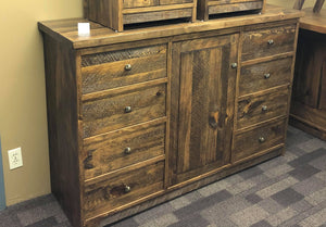 Rustic 5 Piece Kabin King Bedroom Set in Black Walnut Finish S-231