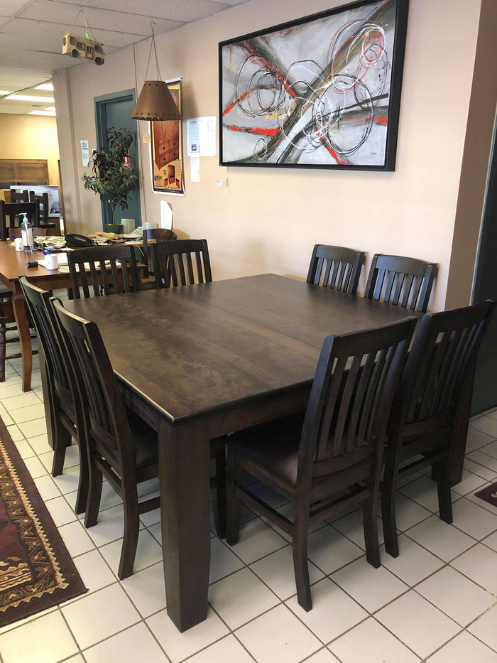 Smooth Birch 421B Harvest Table & 8 Scholar Chairs in Guinness Finish S-135