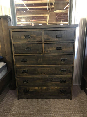 Rustic 6 Piece Barn Door Queen Bedroom Set in Ebony S-156